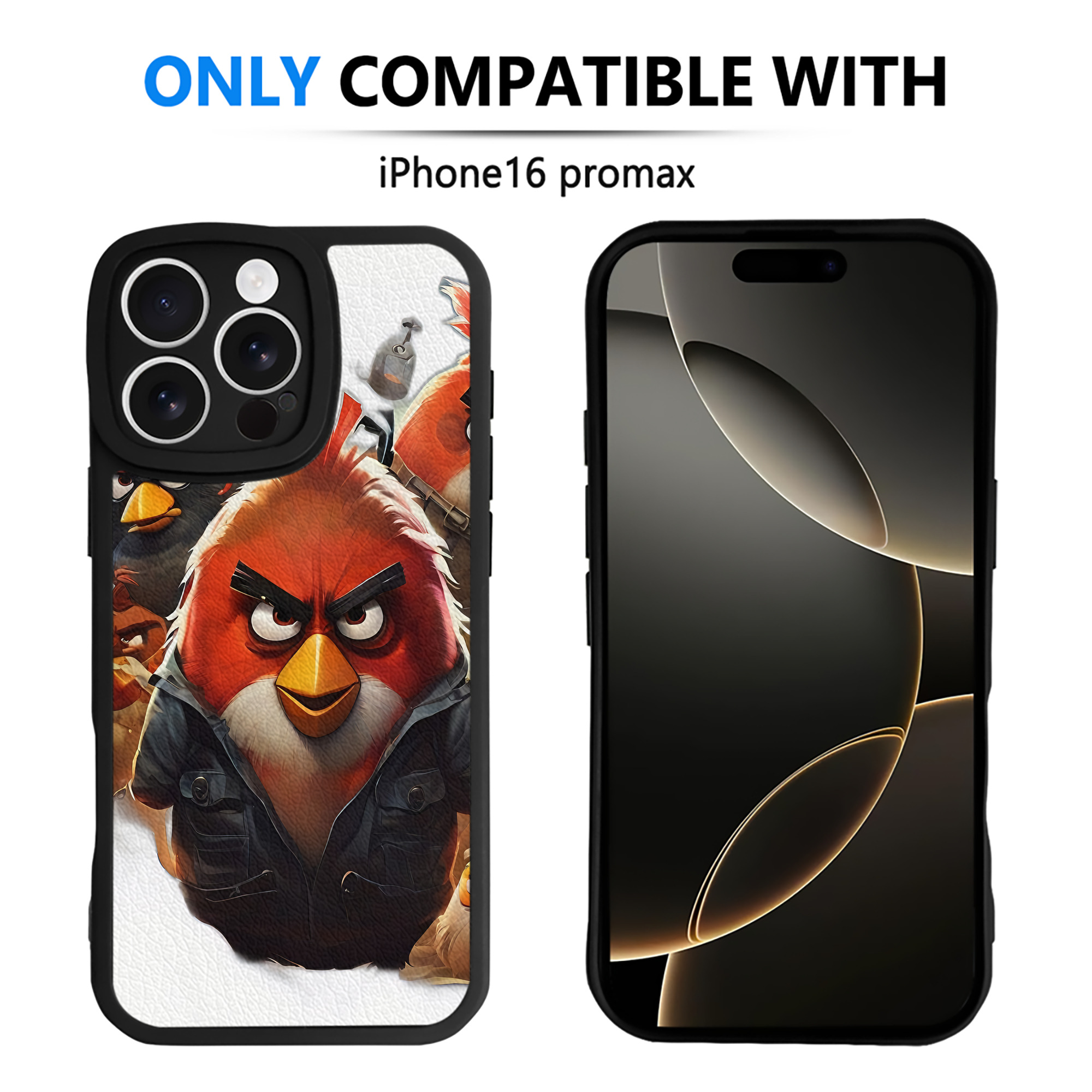 （画像用） Angry Birds アングリーバード 【iPhone 16シリーズ対応】シリコンスマホケース（レザー調） 材質：シリコン